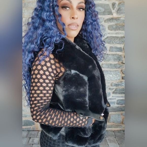 Miz Vegan: Fur & Leather Trimmed Vest - Picture 13 of 16